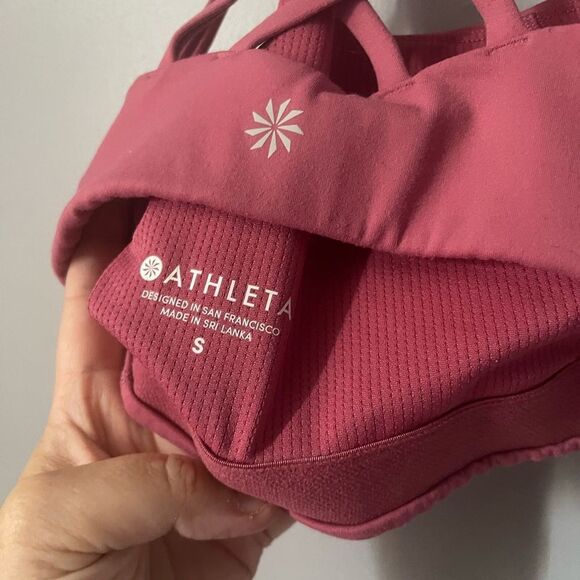 Athleta Mandy cross strap athletic mauve sports bra S - Picture 7 of 9